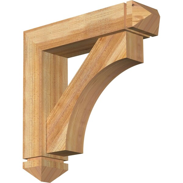 Ekena Millwork Westlake Arts and Crafts Rough Sawn Bracket w/ Offset Brace, Western Red Cedar, 6"W x 24"D x 24"H BKT0604X24X24WTL03RWR - main